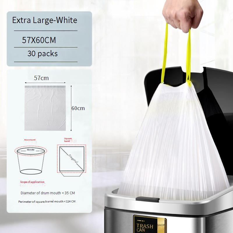 Gaok Household Thickened Drawstring Σακούλα σκουπιδιών Αυτόματο Κλείσιμο Μεγάλου Μεγέθους Κορδόνι Κουζίνας Πλαστική Τσάντα Διπλής Όψης 2,4 Μεταξωτό_voghion.com