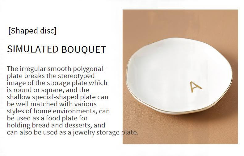Bandeja de cerámica personalizada para joyas: iniciales grabadas en un plato irregular para anillos y collares (¡un regalo elegante!)_voghion.com
