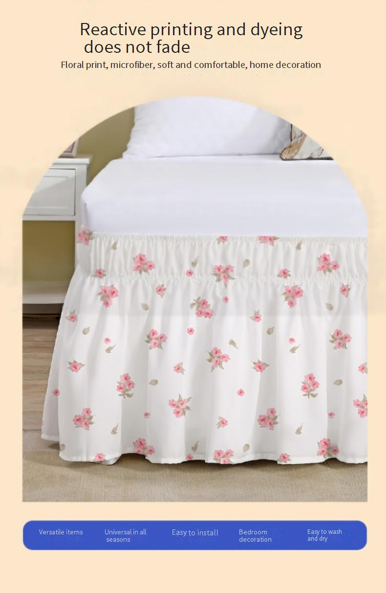 Gonna da letto elasticizzata con design antiscivolo - Volant profondo per proteggere il materasso (tessuto elasticizzato per letto matrimoniale/king size)_voghion.com