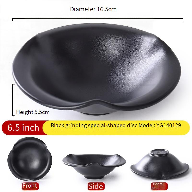 Piatto da antipasto in melamina nero opaco - Piatto da bar in ceramica per frutta e snack. Piatto di scarto a forma di osso dalla forma unica per il salotto._voghion.com