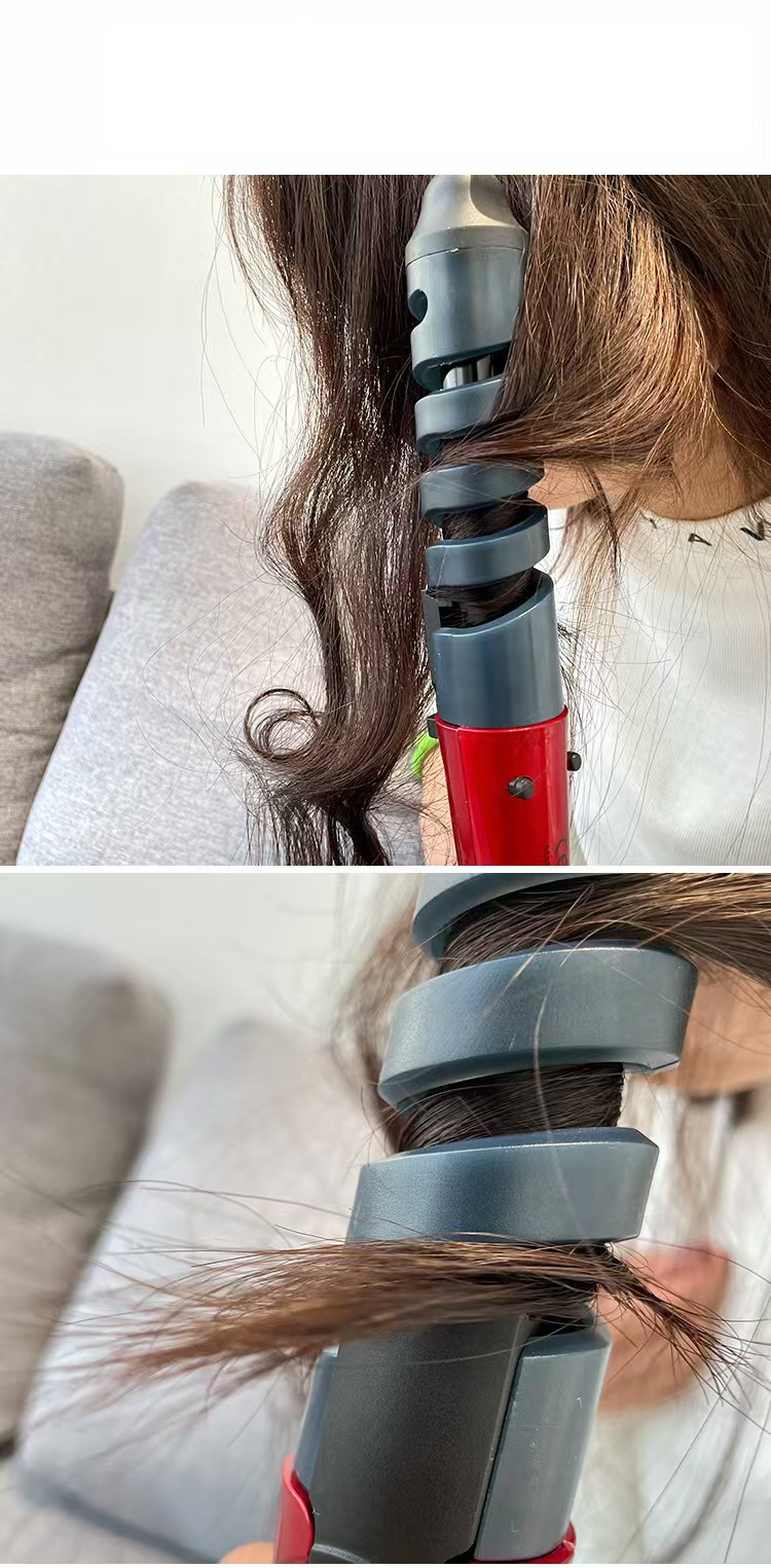Heat-Resistant Curling Iron For Long Hair - Fast Heating Wand With Water Wave Effect (Manual Curler Long-Lasting Hold Safe Touch Handle)_voghion.com