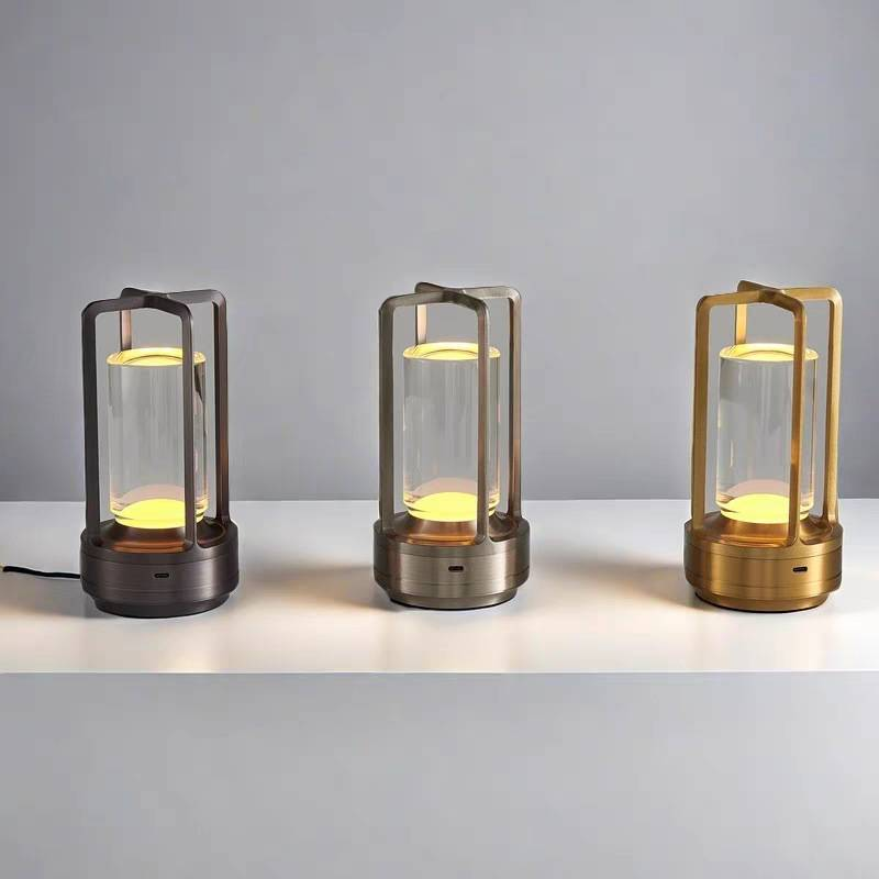 Lampada da tavolo a LED - Controllo touch, ricaricabile tramite USB, ultra luminosa per bar/campeggio (portatile, luce regolabile, illuminazione d'atmosfera dimmerabile)_voghion.com