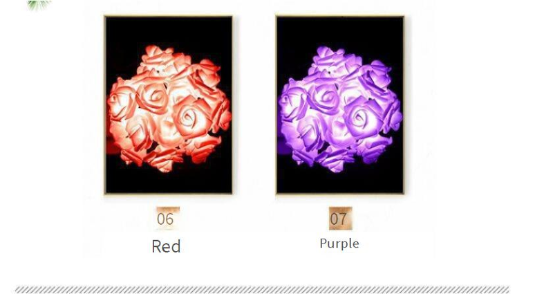 Stringa di luci colorate a LED con piccola rosa simulata, decorazione per San Valentino, matrimonio, atmosfera romantica, proposta di matrimonio, confessione_voghion.com
