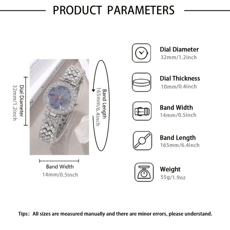 Elegant quartzhorloge met Romeinse cijfers en strass voor dames met armbandontwerp - stijlvol en veelzijdig accessoire_voghion.com