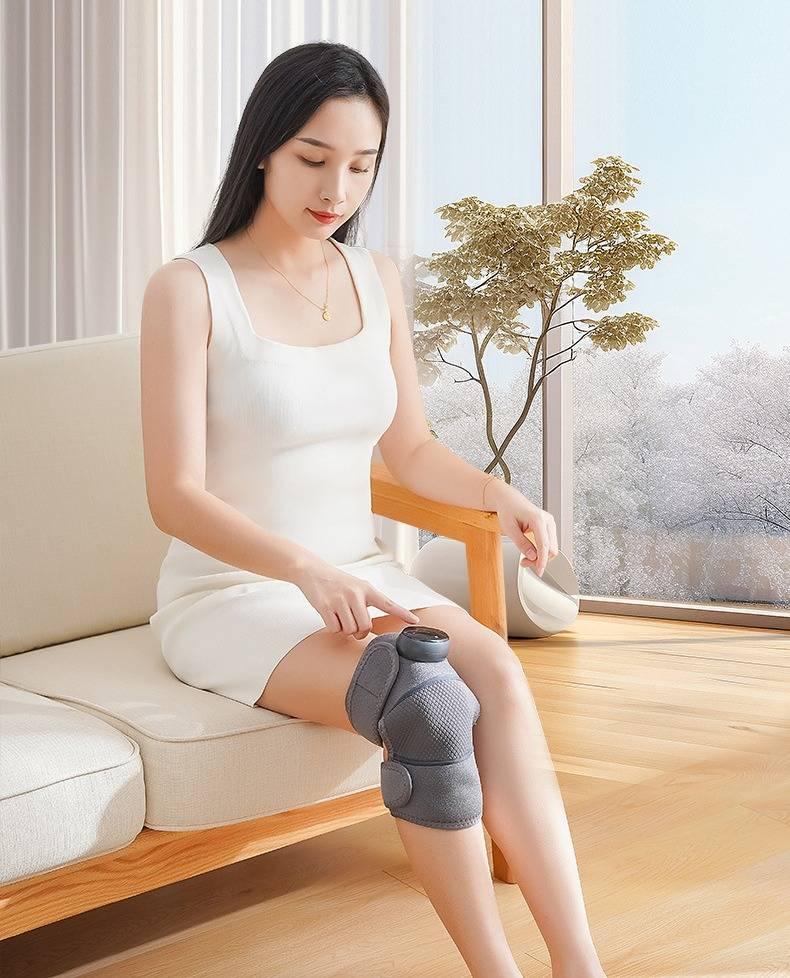 Massageador de joelho aquecido recarregável com 3 envoltórios ajustáveis, 5 níveis de calor e modos de vibração para alívio da dor na articulação e artrite_voghion.com
