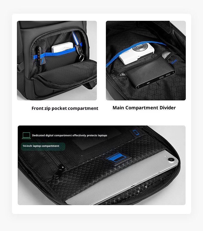 Men's Stylish Crossbody Bag With 14-Inch Laptop Compartment, Durable Oxford Fabric, Minimalist Design For Business & Casual Wear_voghion.com