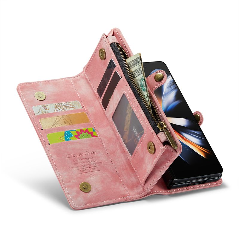 Applicable Galaxy Z Fol4 Leather Case Card Samsung Z Fol5 Phone Case Multi-Function Folding Wallet_voghion.com