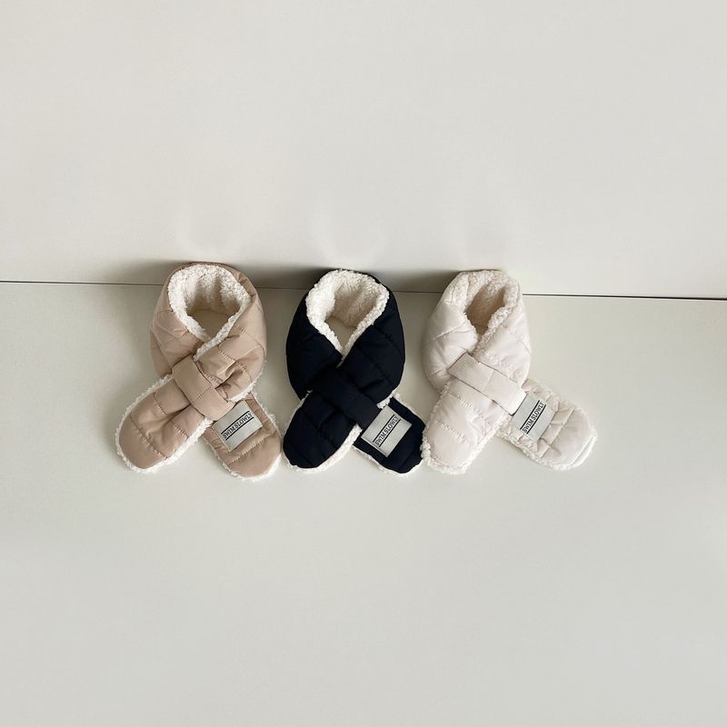 Écharpe pour enfant, ensemble d'hiver, couleur unie, chaud, pour bébé_voghion.com