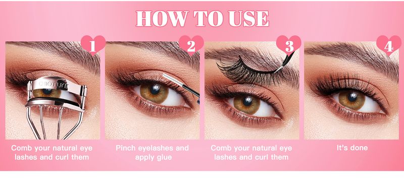 False Eyelashes New Half Eye Slanted Fox Style False Eyelashes 7 Pairs Thick Curled Eye End Lengthening Eyelashes False Eyelashes_voghion.com