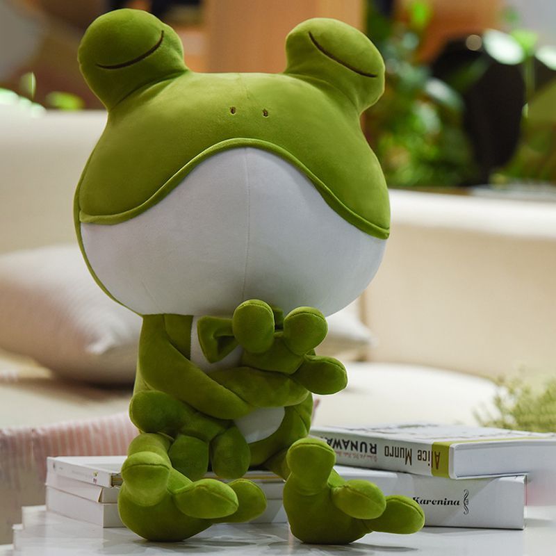 Soft Frog Plush Adorable Stuffed Animal Toy Ideal For Kids Cuddly Bedtime Pillow_voghion.com
