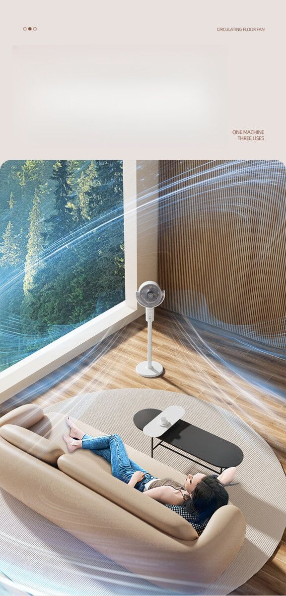 Ventilador de piso de alta potencia para exteriores con control remoto inteligente y circulación de aire._voghion.com