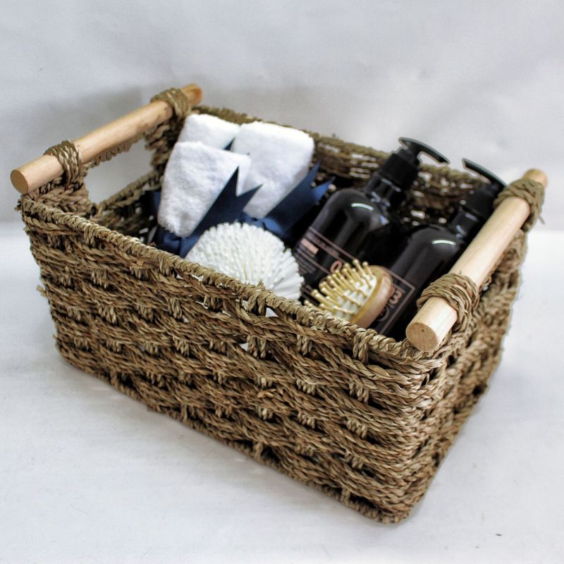 Creative New Style Instant Delivery Straw Miscellaneous Home Water Hyacinth Desktop Storage Woven Basket_voghion.com