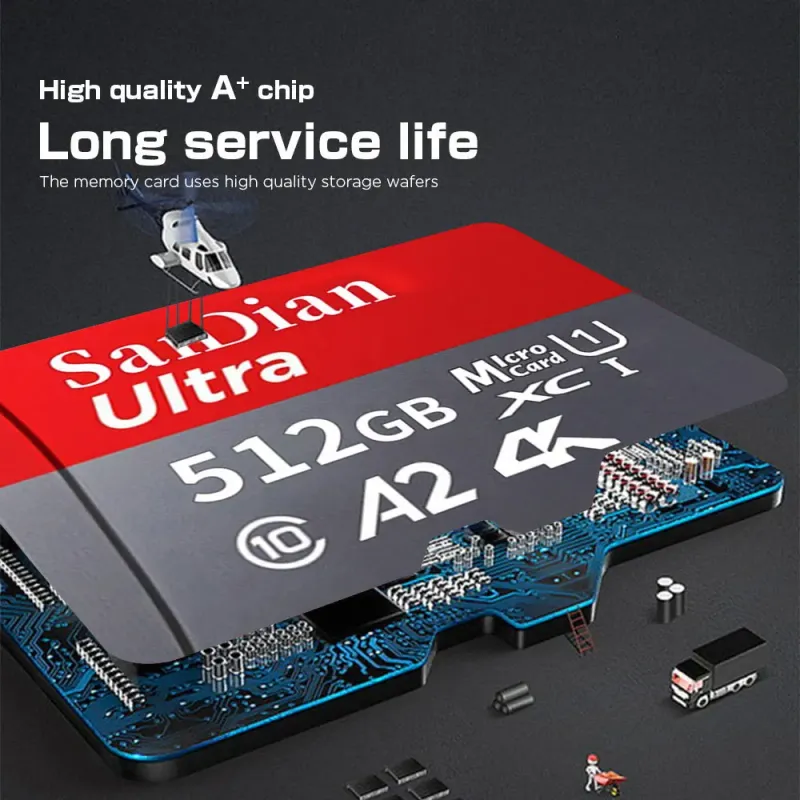Originele Micro TF 128GB 256GB geheugen Klasse 10 U3 512GB 1TB hoge snelheid mini SD-kaart voor telefooncamera auto DV SLR_voghion.com