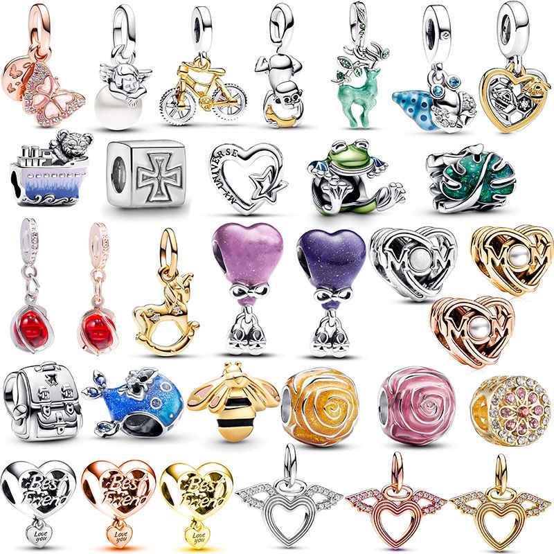 Componenti e accessori per gioielli, nuovi pendenti con perline fai da te a forma di rana e delfino in lega di zinco con foro grande_voghion.com