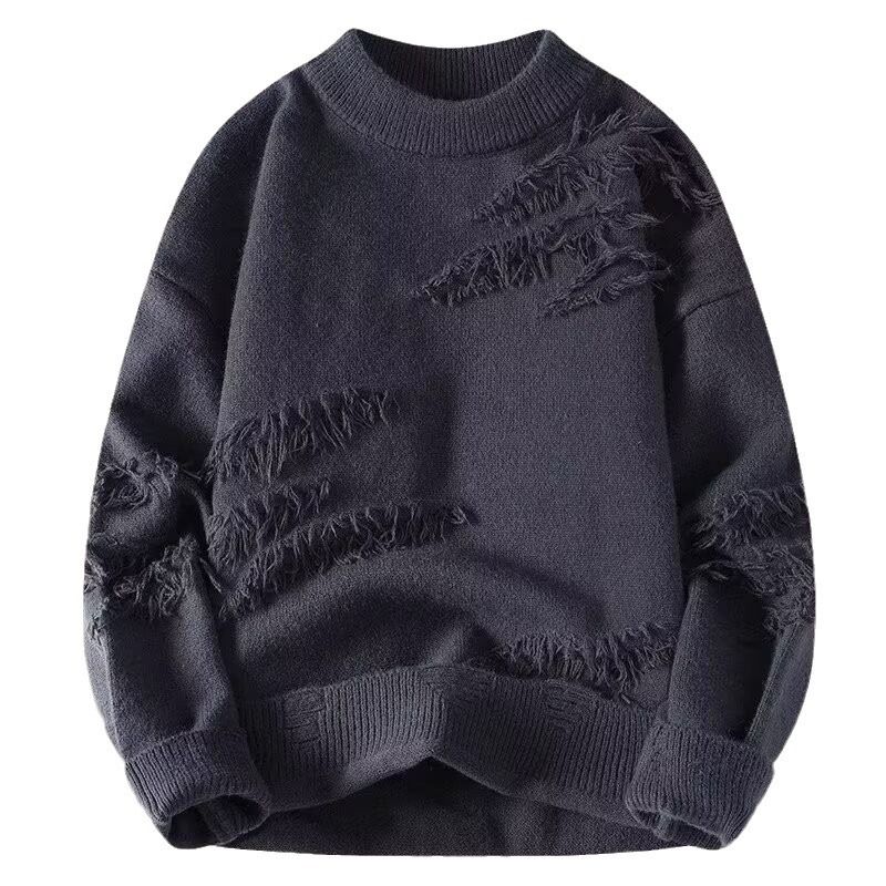 Design ispirato a un maglione lavorato a maglia con scollo a V invernale e autunnale, casual e di nicchia, per uomo, stile Hong Kong._voghion.com