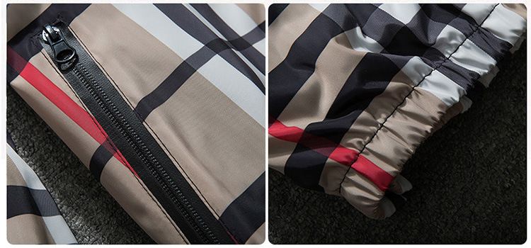 6681 og efterårsjakke koreansk version Trendy Slim Fit hættetrøje Alsidig forårs ternet frakke til mænd_voghion.com