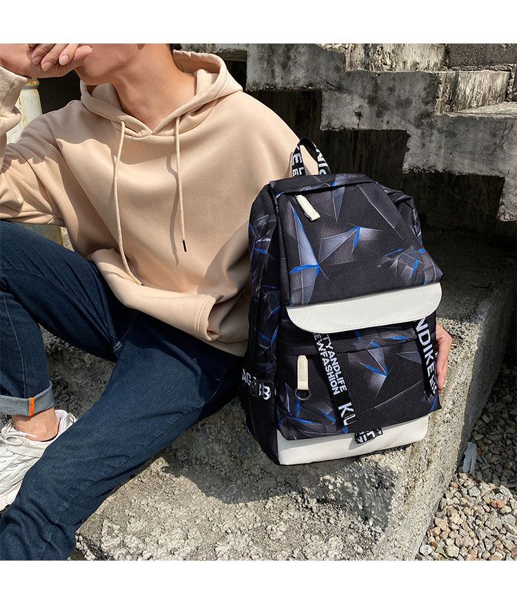 2024 New Korean Edition Boys' Travel Ba Personalized Trend Large Capacity Heat Transfer Printing Casual Student_voghion.com