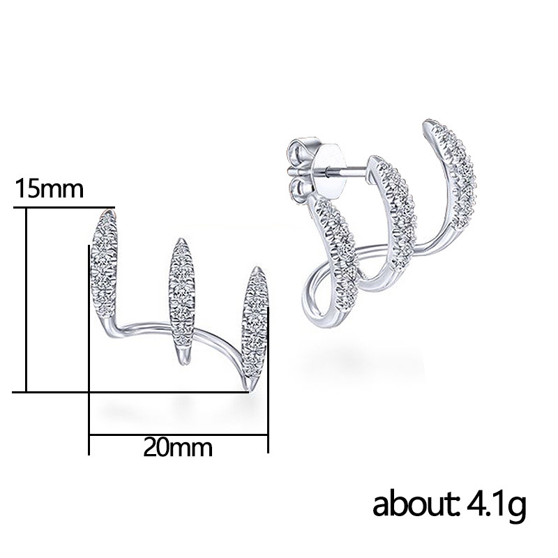 Cao Shi's Niche Design Feels Like Three Claw Ear Clip, With High-end Feel And A Simple Curved Curve. High Quality Zircon_voghion.com