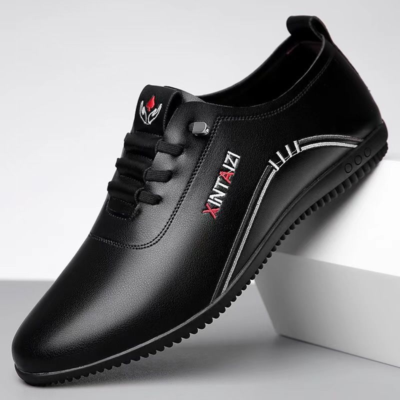 2025 Nieuwe lente- en herfstschoenen voor zakelijke casuals, dunne leren schoenen met zachte zool, lichtgewicht instappers voor heren_voghion.com