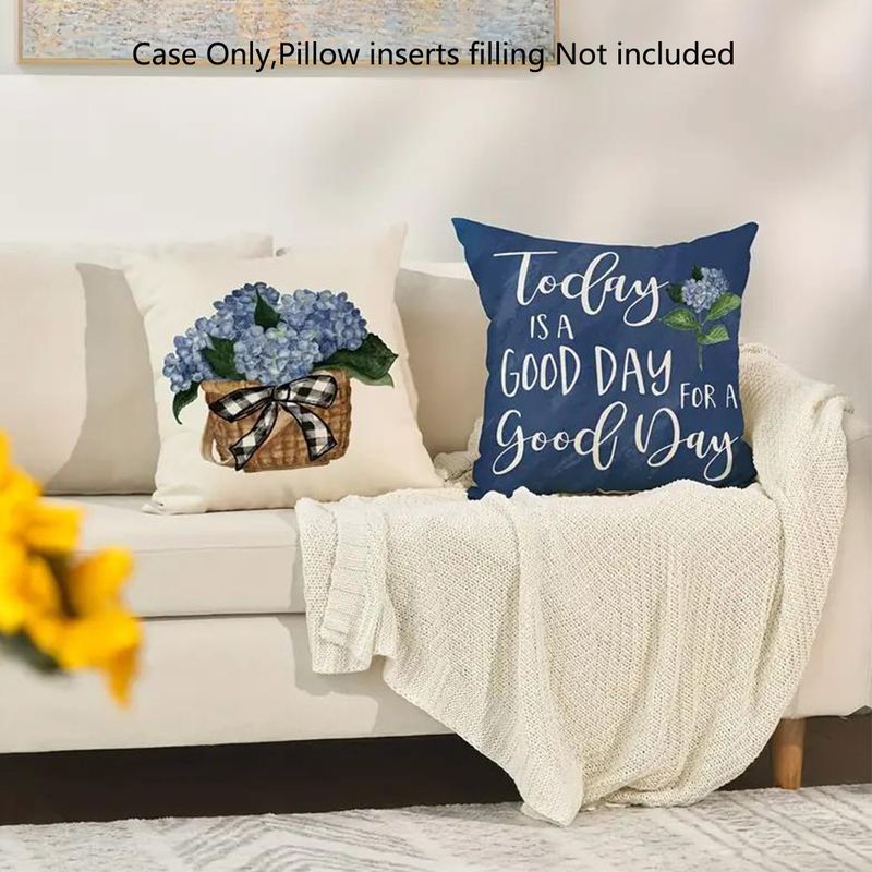 Taie d'oreiller à motif de fleurs en polaire bleu printemps, taie d'oreiller décorative pour salon, chambre à coucher, canapé_voghion.com