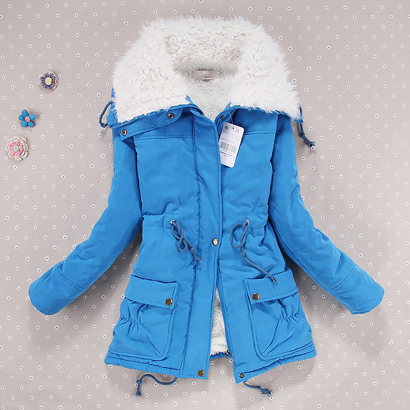Giacca invernale da donna addensata piumino lungo con cappuccio cappotto da donna slim fit colletto in pelo imbottito in cotone cappotto da donna_voghion.com