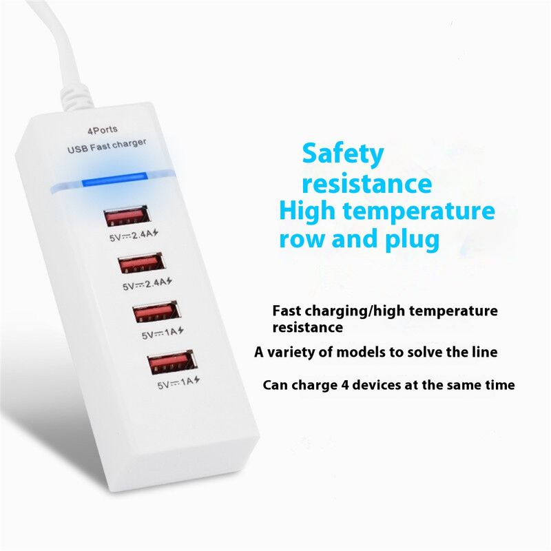 Music Festival 3A 15W 4USB Plug in Multi Port USB Smartphone Tablet Travel Charger_voghion.com