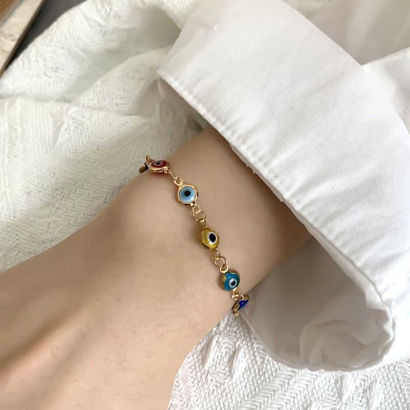 Braccialetto bohémien turco contro il malocchio | Design vintage regolabile | Amuleto colorato rivestito in resina epossidica | Lega ipoallergenica | Regalo di gioielli bohémien protettivi_voghion.com