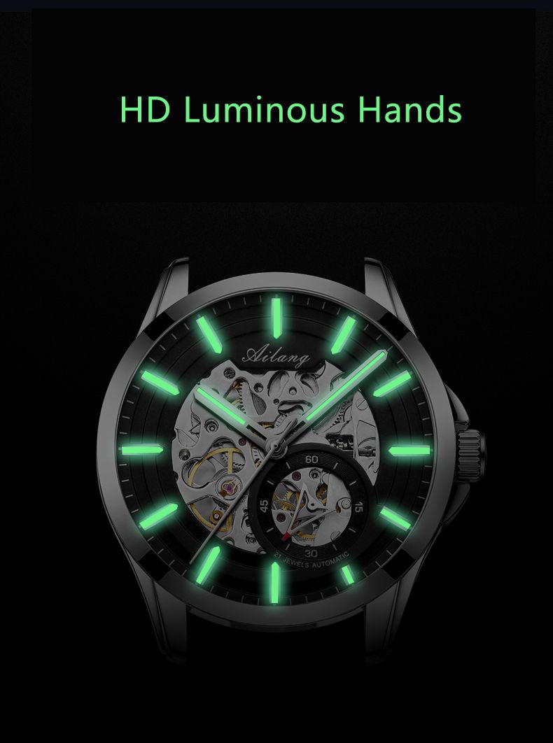 AILANG Orologio meccanico scheletrato da uomo di alta marca, cinturino in pelle impermeabile, orologio da polso automatico trasparente da uomo, Relogio Masculino_voghion.com