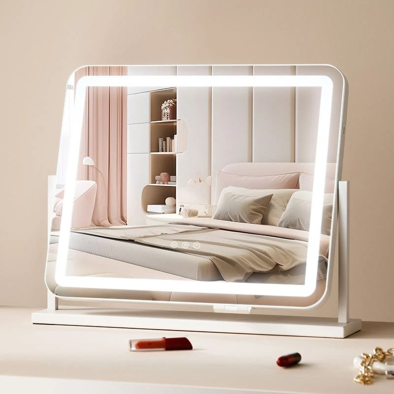 Port Color Lighted Vanity In USB Mirror Makeup W Magnification21.7x17.7 3_voghion.com