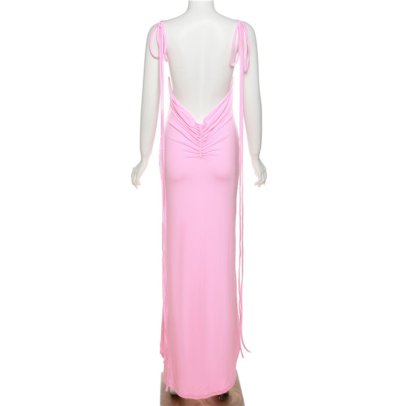 Women's Clothing Fashion Suspenders Sexy Backless Slim Fit Hip Hugging Temperament Dress_voghion.com