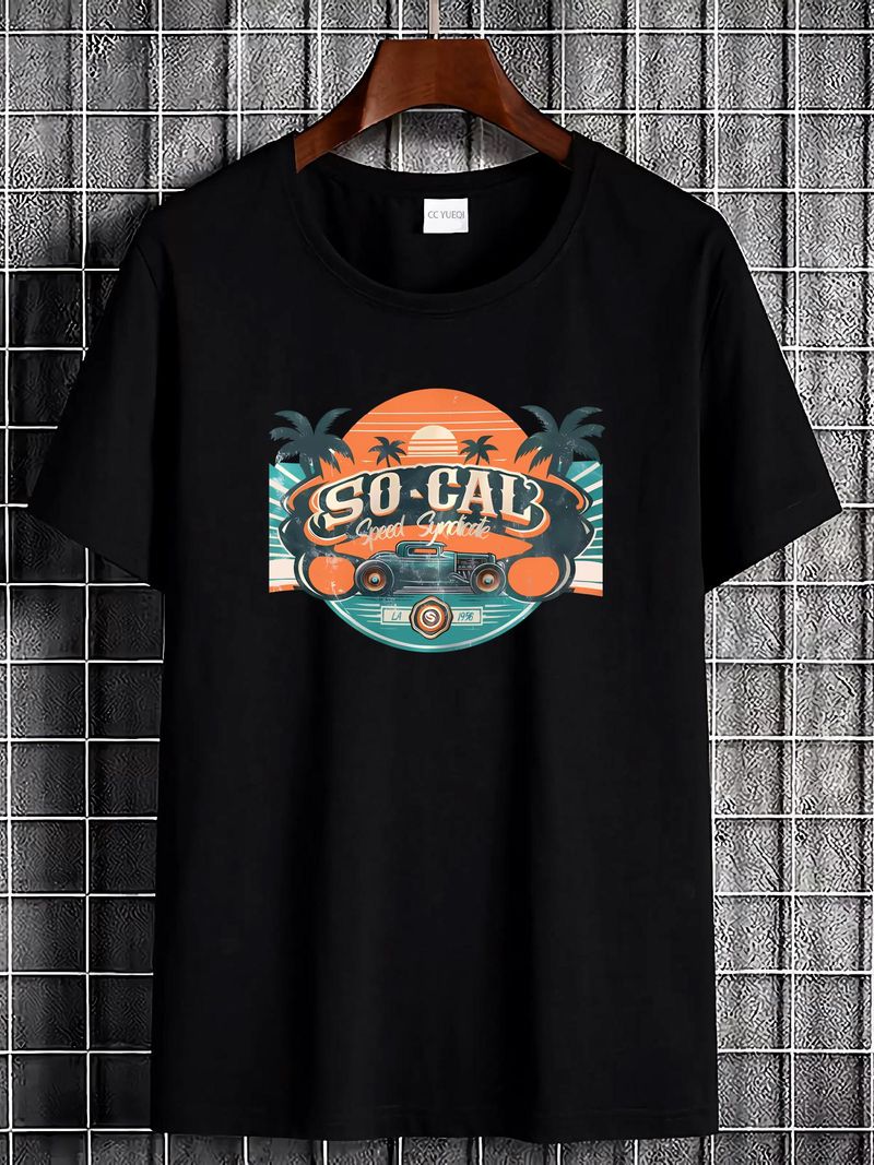 Camiseta SoCal Speed Perforce Gear, ropa de calle, elástica, transpirable, a la moda, con gráficos suaves, para hombre, ropa de diseñador, informal, ligeramente versátil, unisex_voghion.com