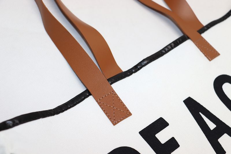 Women's beach bag cotton and linen canvas bag large capacity tote bag canvas bag handbag_voghion.com
