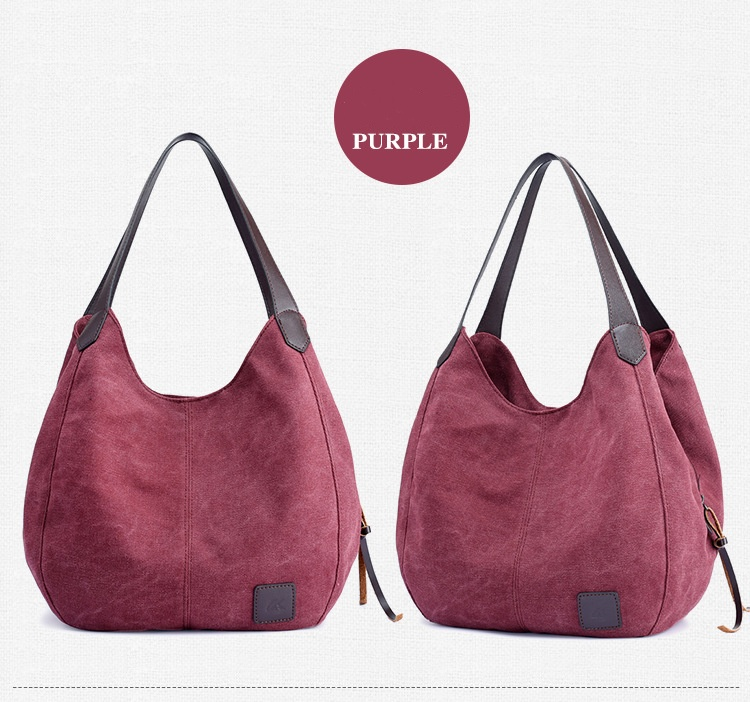 Nova bolsa de lona feminina moda com literatura simples bolsa de ombro único multi-camada lazer grande saco_voghion.com