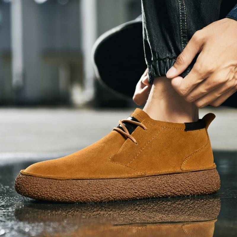 Erkek Sonbahar/Kış Moda El Yapımı Dayanıklı Kaymaz Hafif Yumuşak Hakiki Deri Günlük Martin Botları_voghion.com