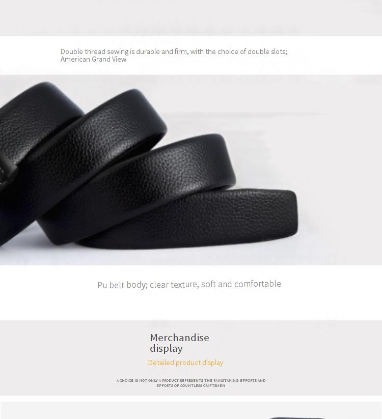 Cintos masculinos Cinto masculino de couro sintético com fivela automática de microfibra Cinto casual para negócios Produtos para barraca de mercado noturno_voghion.com