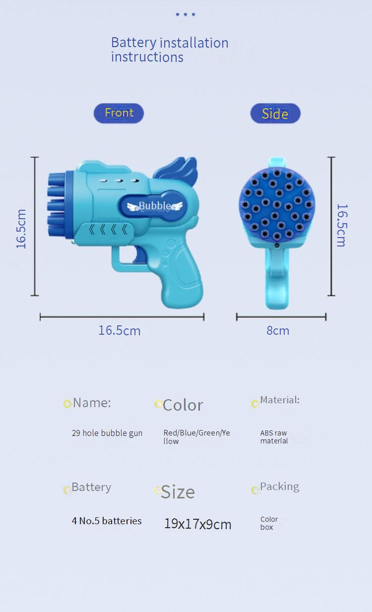 Mini Gatling Bubble Cannon - Automatic LED Bubble Blaster Gun 500+ Bubbles/Min Rechargeable Battery For Outdoor Play & Events_voghion.com