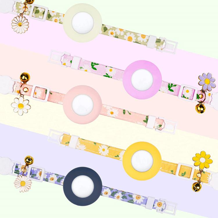 For AirTag Tracker Silicone Cover Small Daisy Pet Collar Dog Collar_voghion.com