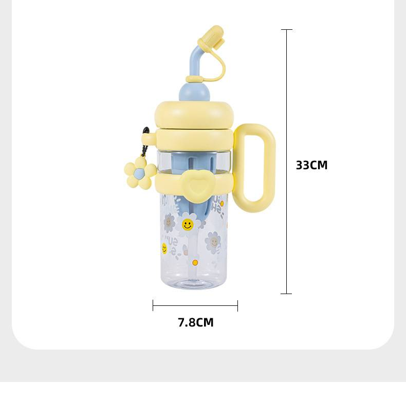 Zomer Hoogwaardige gigantische grote capaciteit hoogwaardige rietjesbeker Meisjes waterbeker Koude Tritan ijsbeker_voghion.com