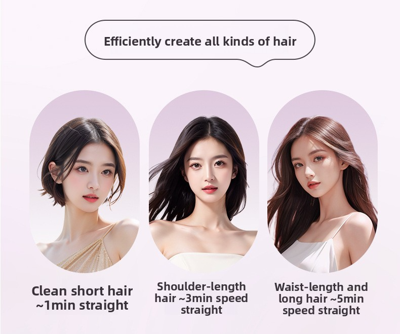 Spazzola lisciante ionica per capelli - Styler elettrico 2 in 1 con temperatura costante e controllo dell'effetto crespo (styling rapido, senza danni e adatto ai viaggi)_voghion.com