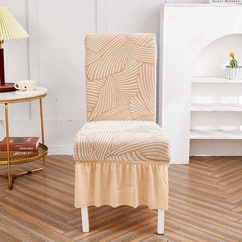 Coprisedia invernale a copertura totale – Design con gonna elastica spessa, motivo a onde solide per sedie da pranzo e da ufficio_voghion.com