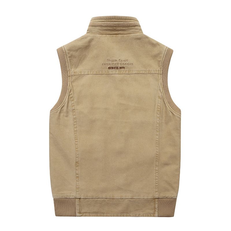 "Men's Multi-Pocket Cotton Vest For Outdoor Activities, Lightweight Casual Waistcoat, Plus Size Fishing Photography Vest_voghion.com