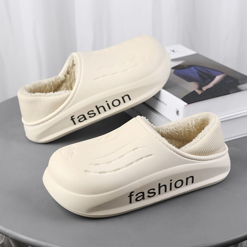 Borsa per coppia in Eva con suola spessa di grandi dimensioni con pantofole impermeabili da uomo, indossa scarpe di cotone calde all'esterno in autunno e inverno_voghion.com