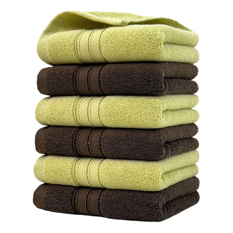 Solid Color Cotton Towel Six Packs Household Cotton Adult Face Wash Towel Thickened Absorbent_voghion.com