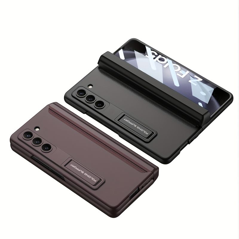 For Z Fold5 Frosted Skin-Feeling Case Film Pen Case Hinge Stand Phone Case Galaxy Z Fold 5 All-Inclusive Drop-Resistant Matte Drop_voghion.com