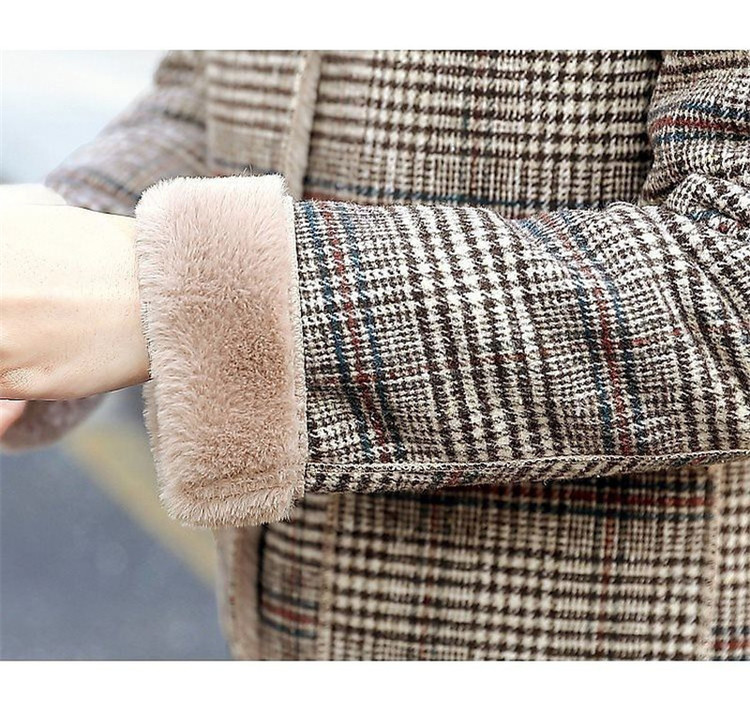 Herbst Winter Wolle Mantel Frauen Plaid Schafe Scher Leder Pelz Mid Lange Mäntel Plus Veet Starke Mit Kapuze Warme Wolle Dame mantel_voghion.com