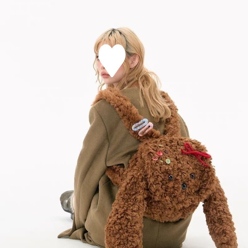 Winter Nieuwe Niche Pluche Speelgoed Schattige Mode Studenten Klas Rugzak Casual Honderd Mode_voghion.com