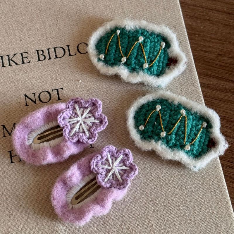 Cute Wool Christmas Hairpin Christmas Elk Socks Festive Atmosphere BB Clip Bangs Clip Side Clip Hair Accessories_voghion.com