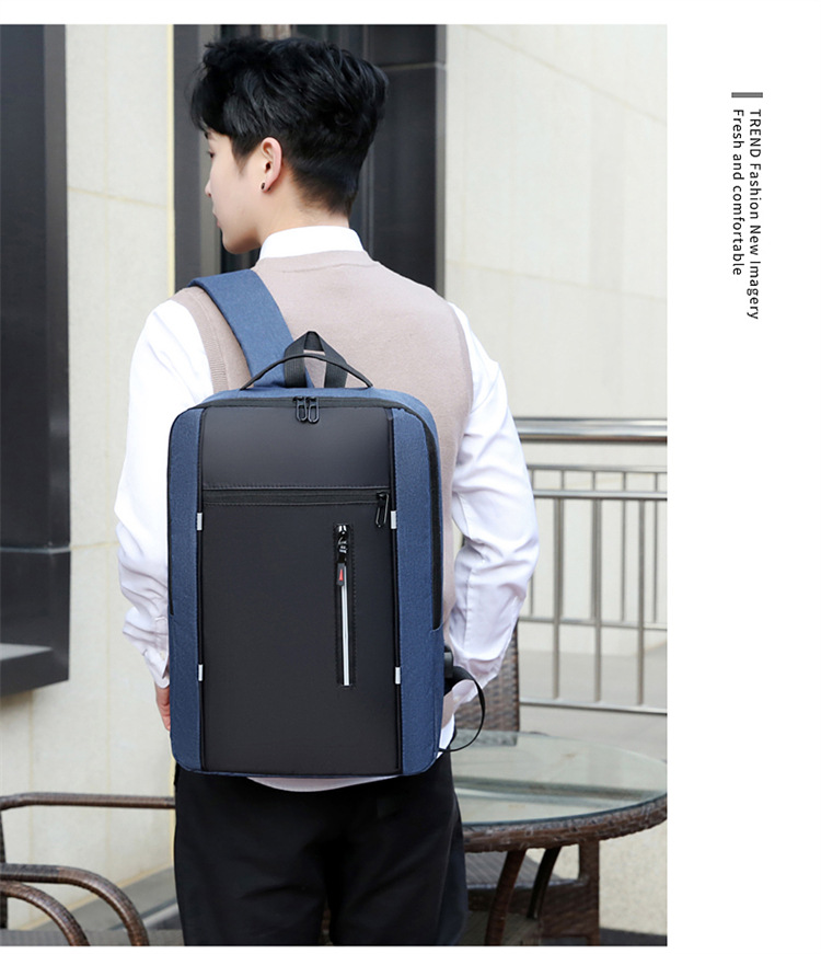 Men's Backpack Simple Usb Charging Business Computer Bag, Men's Multi Functional Student Large Capacity School Bag_voghion.com