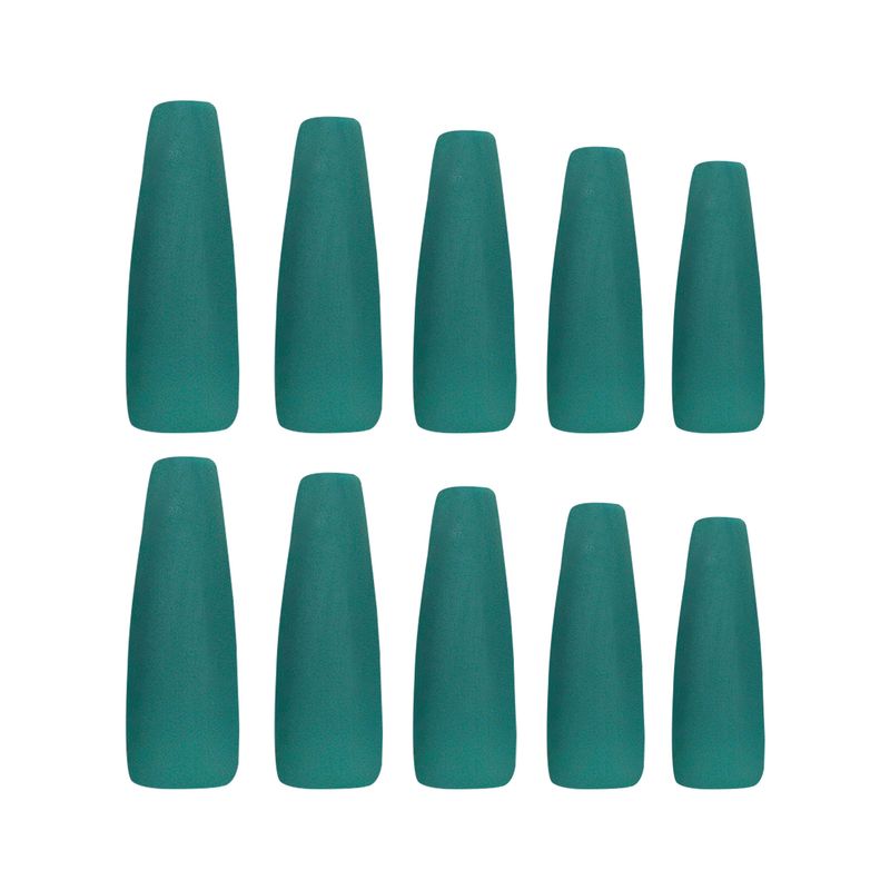 Nuovo Solid Green Wearing Armor Super Long Ballet Whitening False Nail Patch_voghion.com