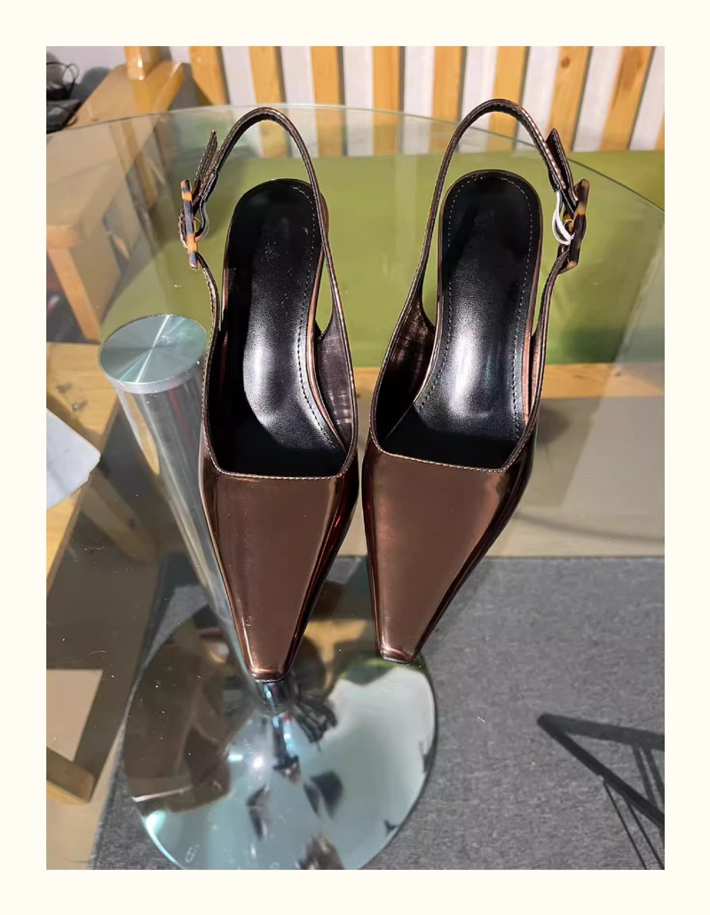 Park Caiying Rose-Toe-Sandalen für Frauen 2024 Frühling neue spitze Zehenrückseite leere Schuhe Lackleder Stiletto sexy High Heels_voghion.com